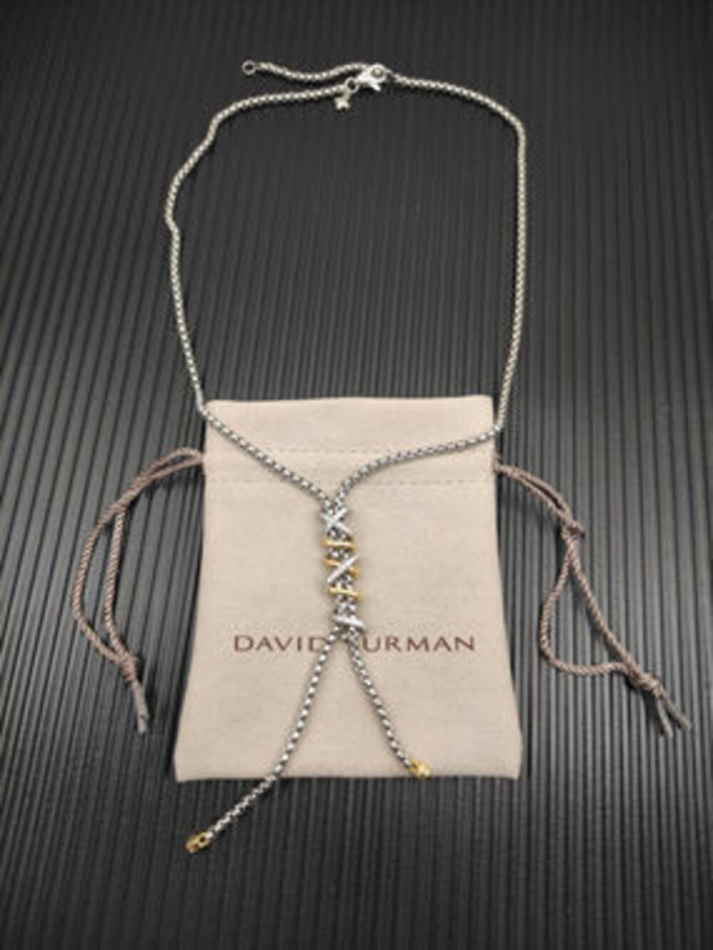 David Yurman silver chain two-tone Helena Y necklace